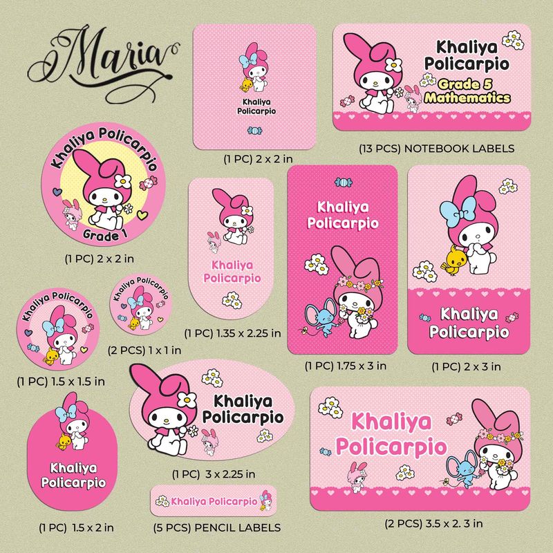 Back-to-School Personalized Stickers Melody