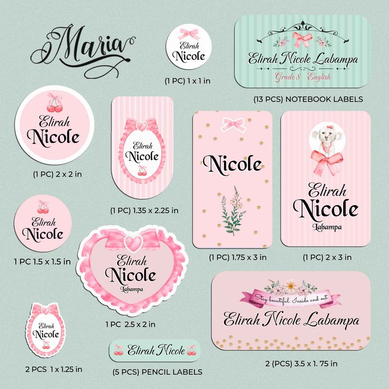 Back-to-School Personalized Stickers Coquette