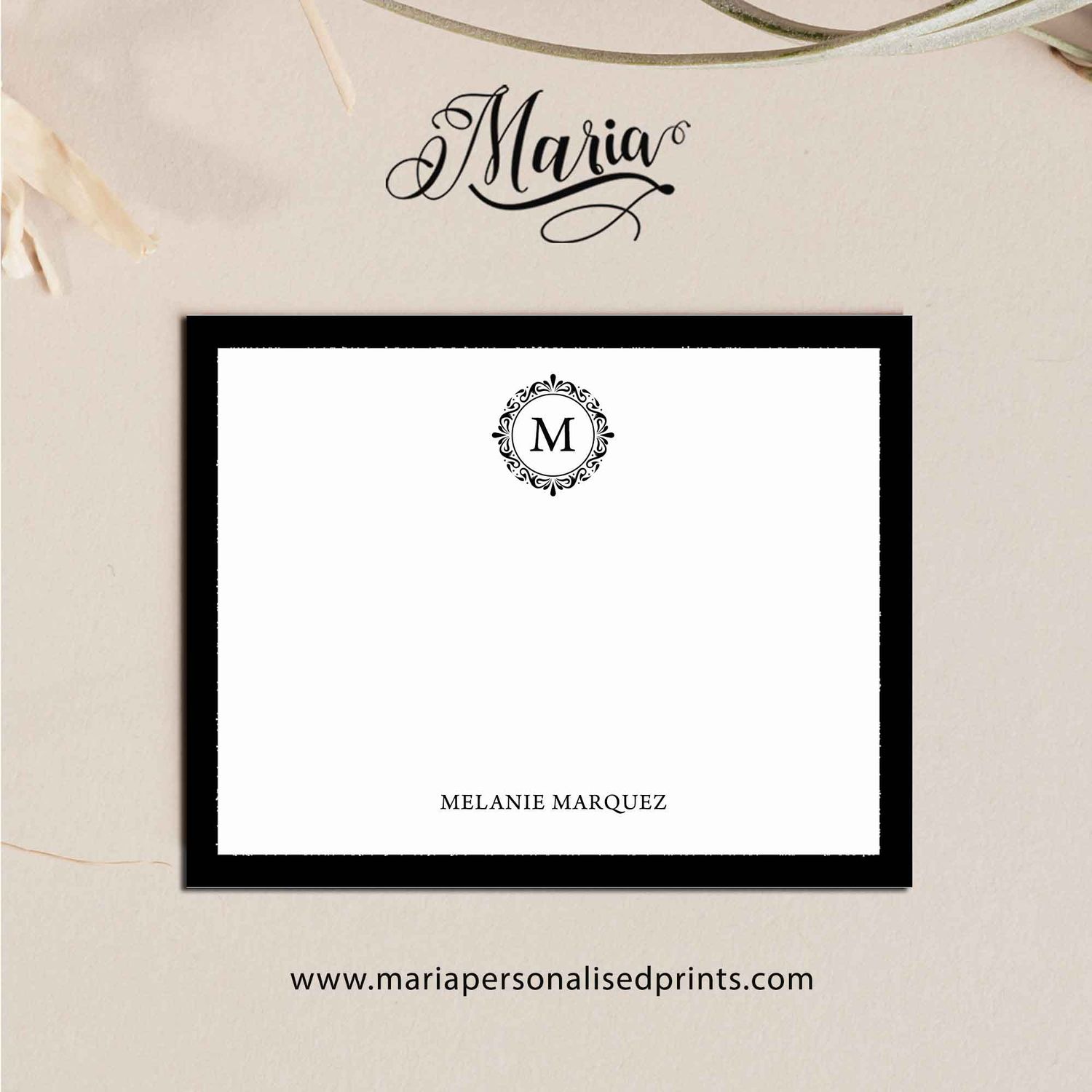 Personalized Note Cards MONOGRAM-B