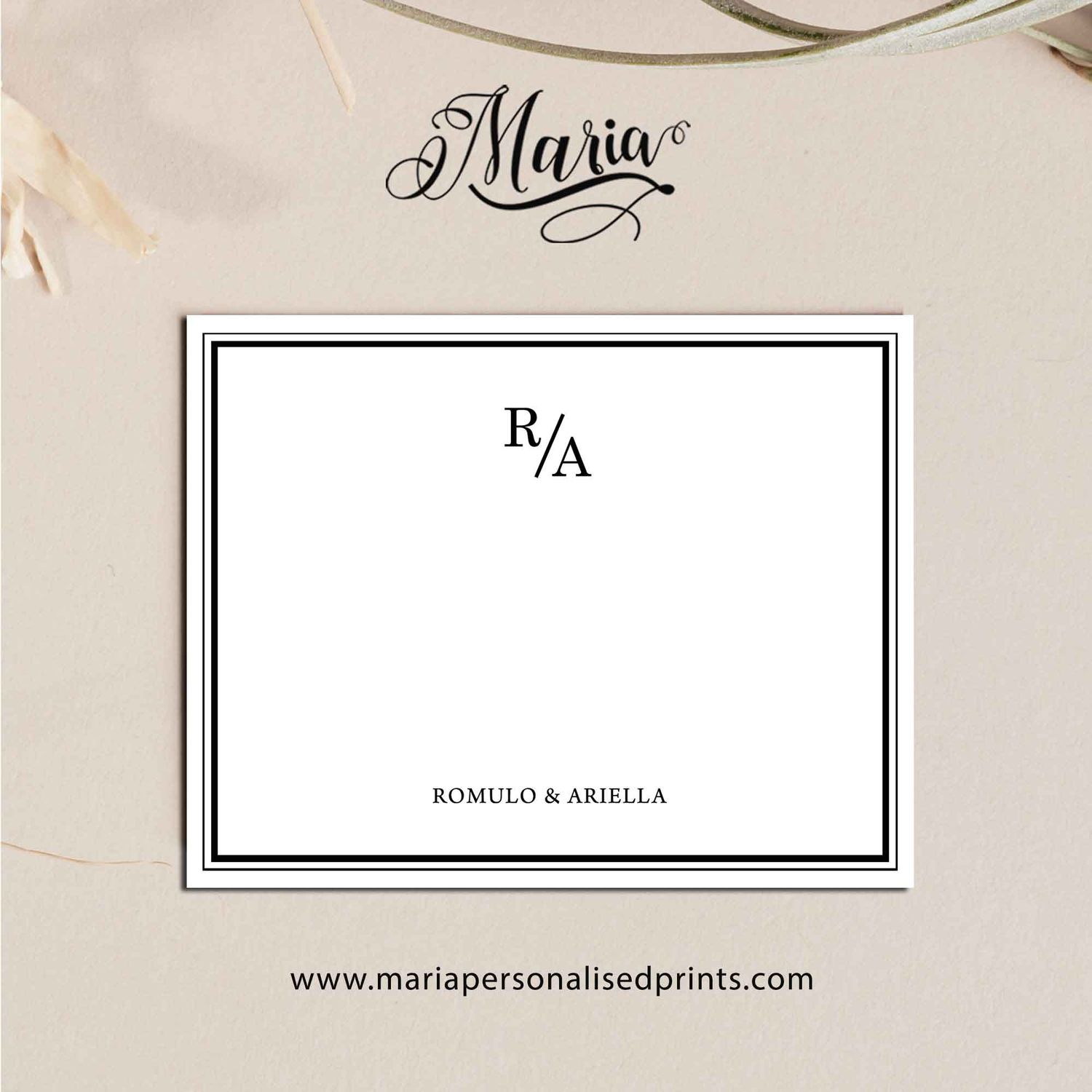 Personalized Note Cards MONOGRAM-E