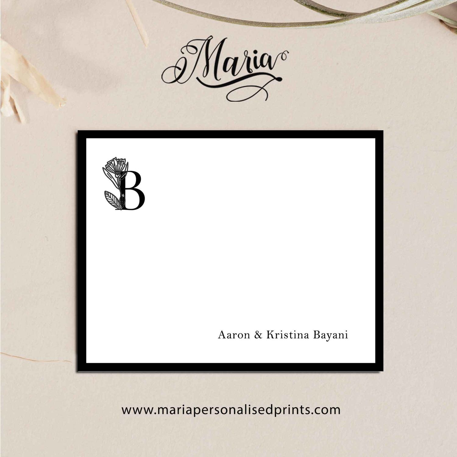 Personalized Note Cards MONOGRAM-F
