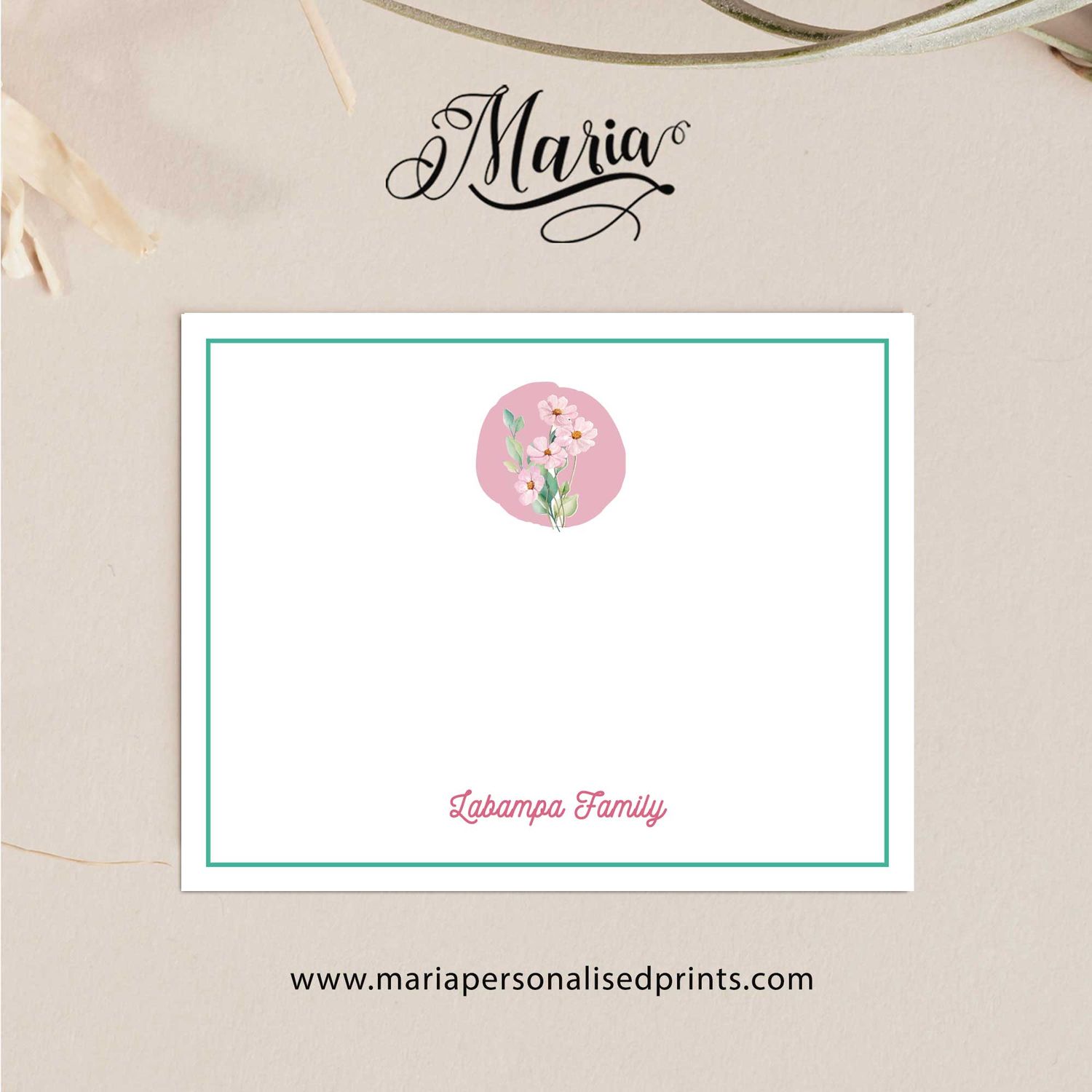 Personalized Note Cards MONOGRAM-N