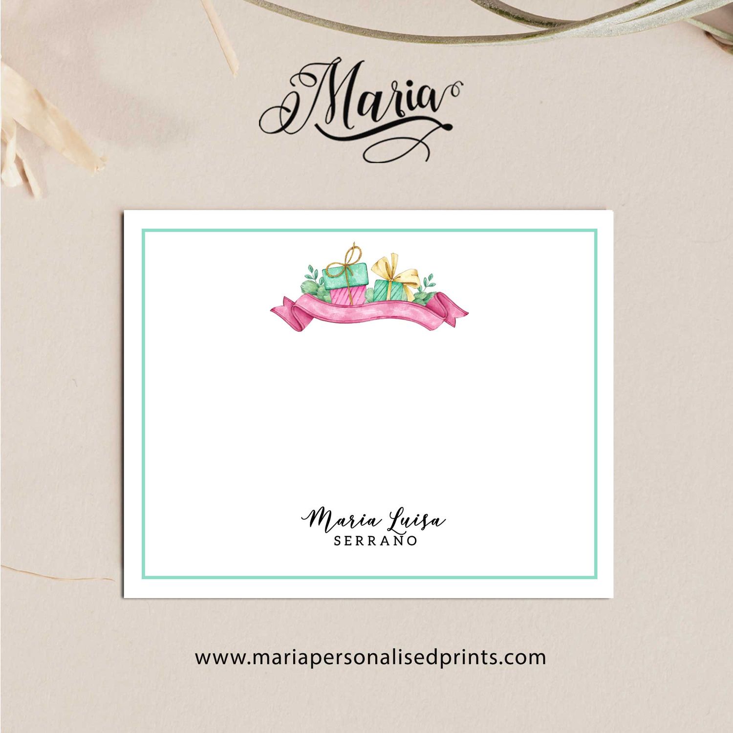 Personalized Note Cards MONOGRAM-M