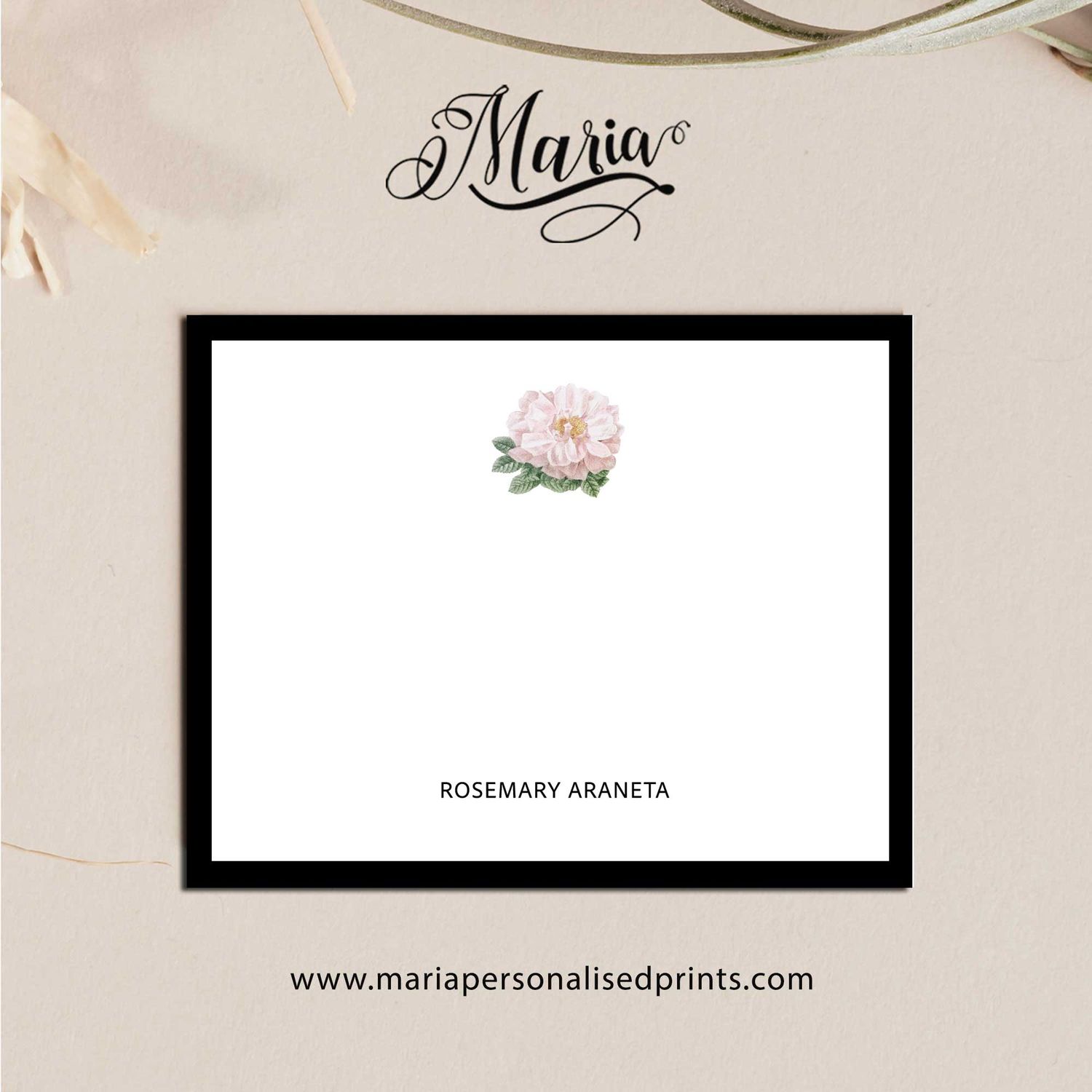 Personalized Note Cards MONOGRAM-W