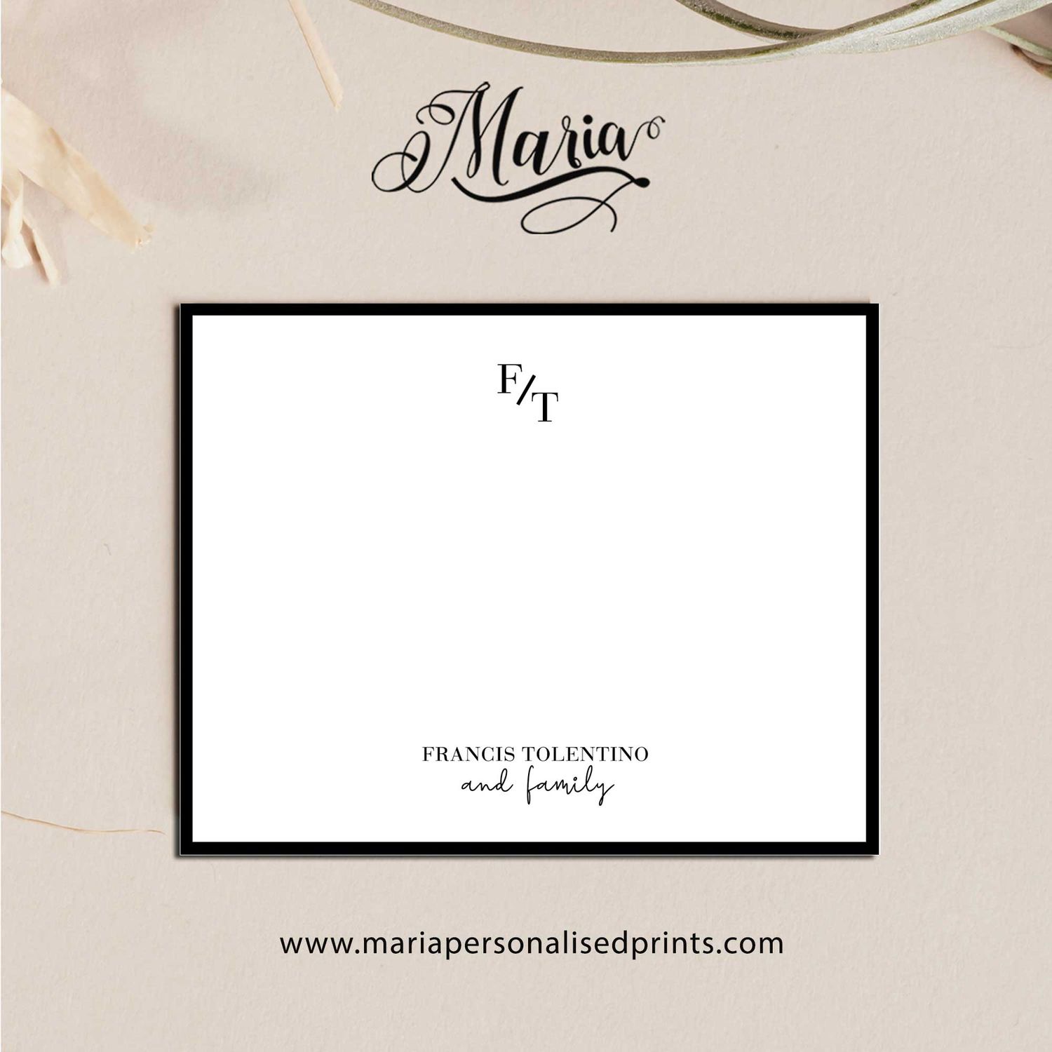 Personalized Note Cards MONOGRAM-Z