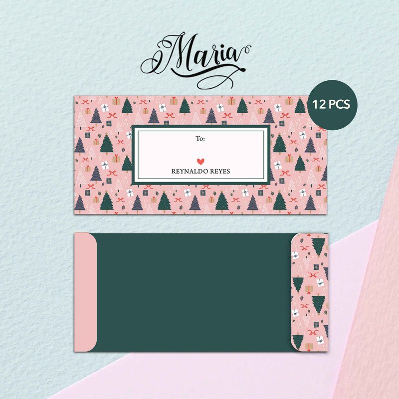 12 Pcs Personalized Christmas Money Envelopes G1