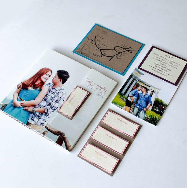 Coffee Table Wedding Invitation Set of 10