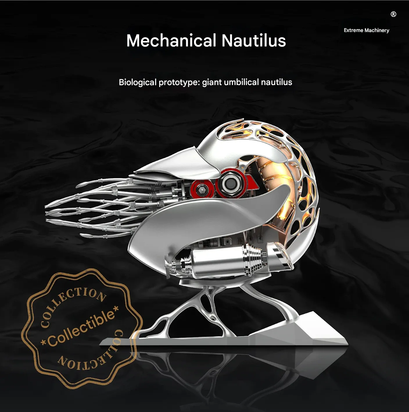 NAUTILUS TOY  Mechanical toy Nautilus (SILVER) Type-C Charging Artistic Ornament