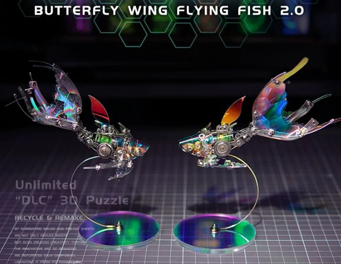 NAUTILUS TOY Butterfly wing flying fish metal assembly model