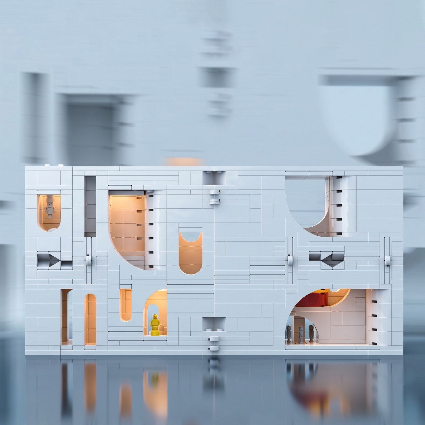 Nautilus Toy Champion City football Transformation Series White Castle Building Blocks