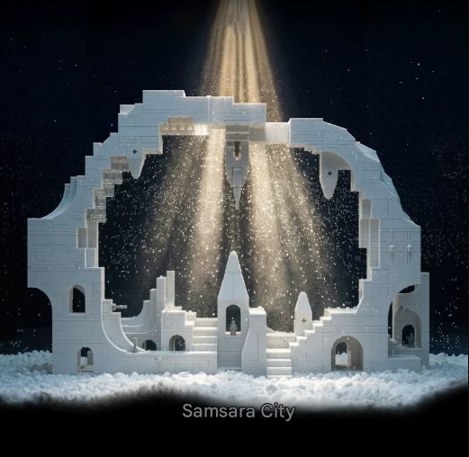 Nautilus Toy Samsara City Transformation Series White Castle Building Blocks