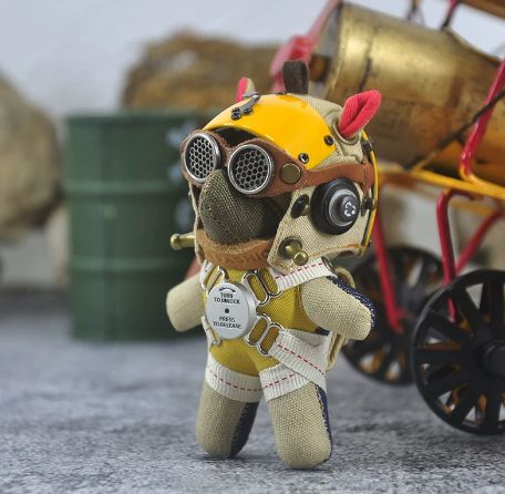 NAUTILUS TOY Steam Elf Pilot Dog khaki Backpack Pendant Gift