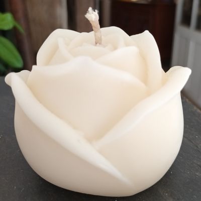 Perséphone blanche, bougie artisanale en cire végétale d'olive