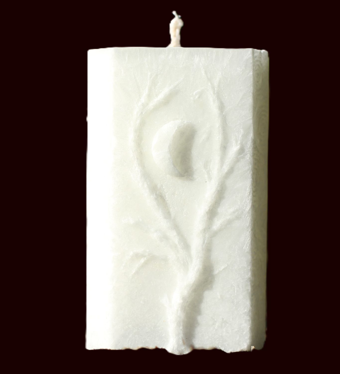 Séléné blanche, bougie artisanale en cire végétale d'olive