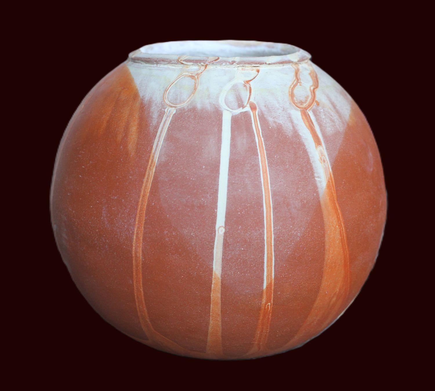 Vase rond en grès et terre sigillée