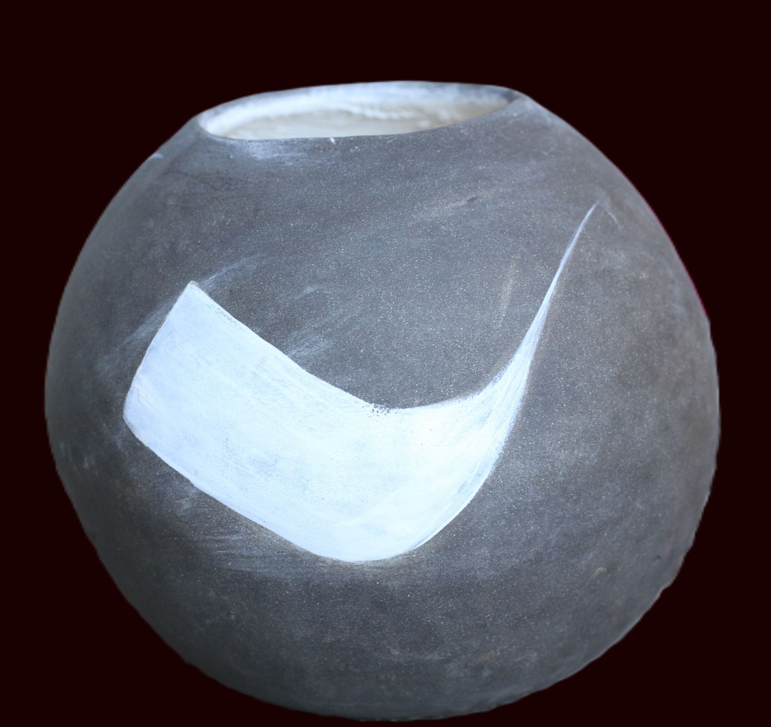 Vase rond coloré en grès artisanal