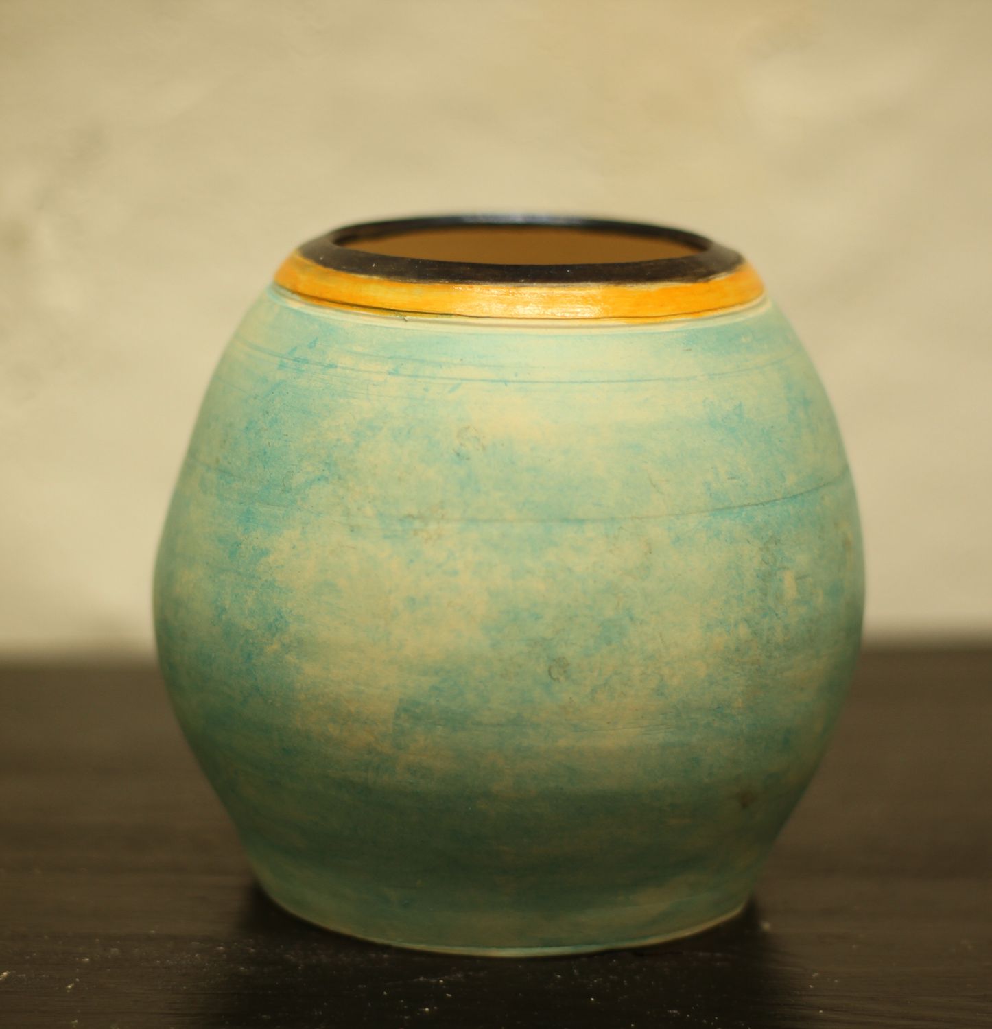 Vase rond bleu