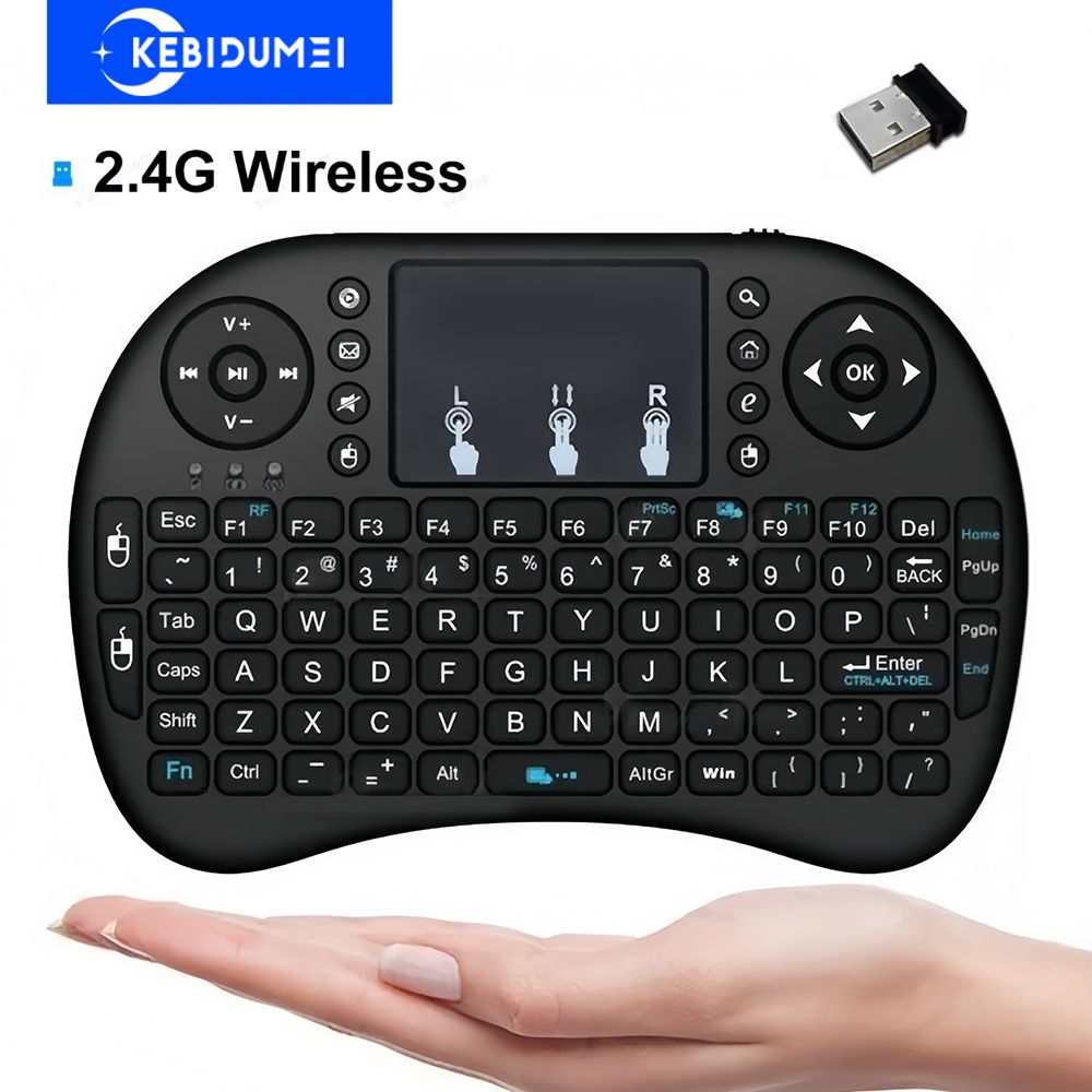 i8 2.4G Wireless Keyboard with Touchpad English Mini Keyboard Air Mouse Handheld Keyboard for Android LaptopTV BOX Projector