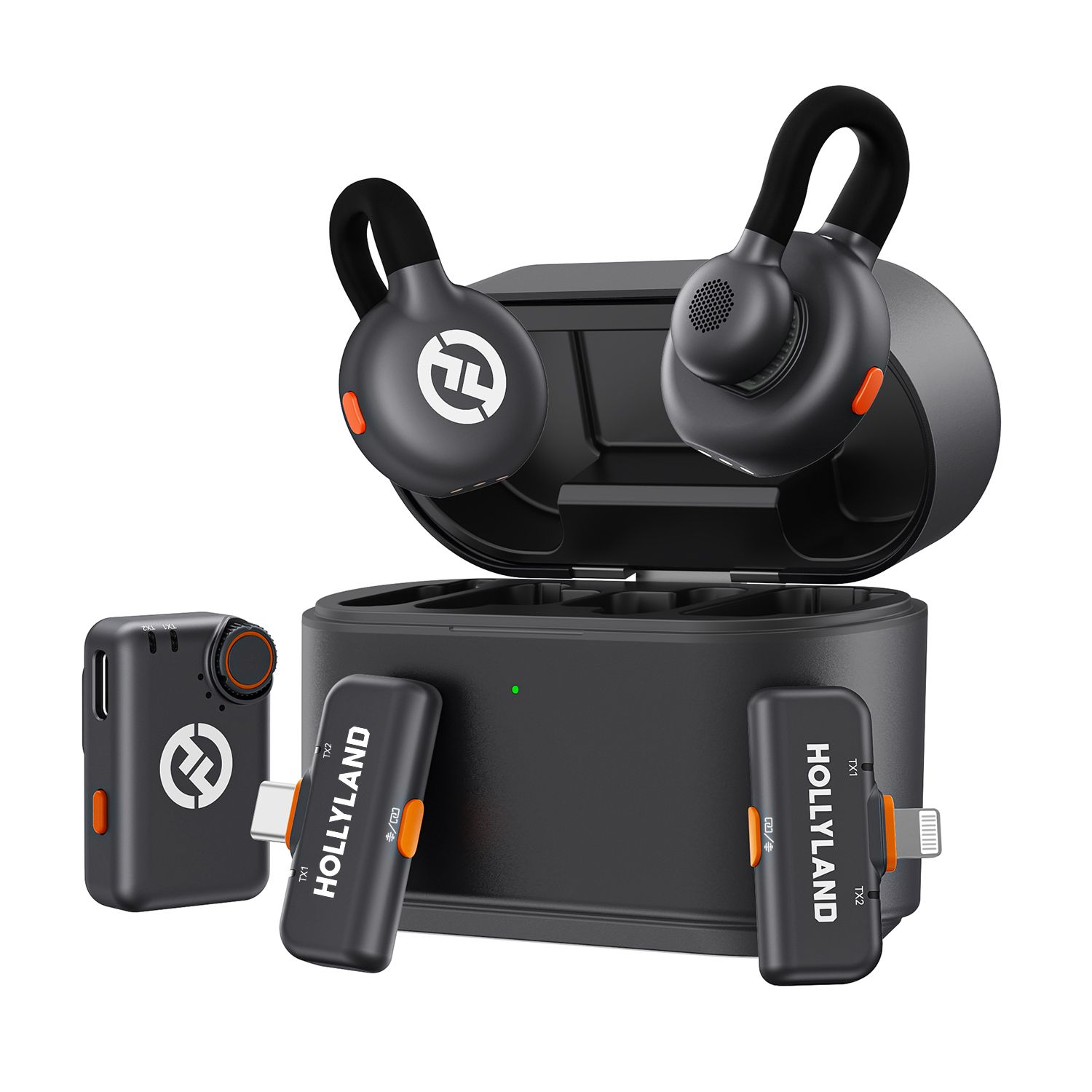 Hollyland LARK M2S Wireless Microphone for iPhone Camera Android PC Noise Cancellation Microphone for Photography Vlog Interview