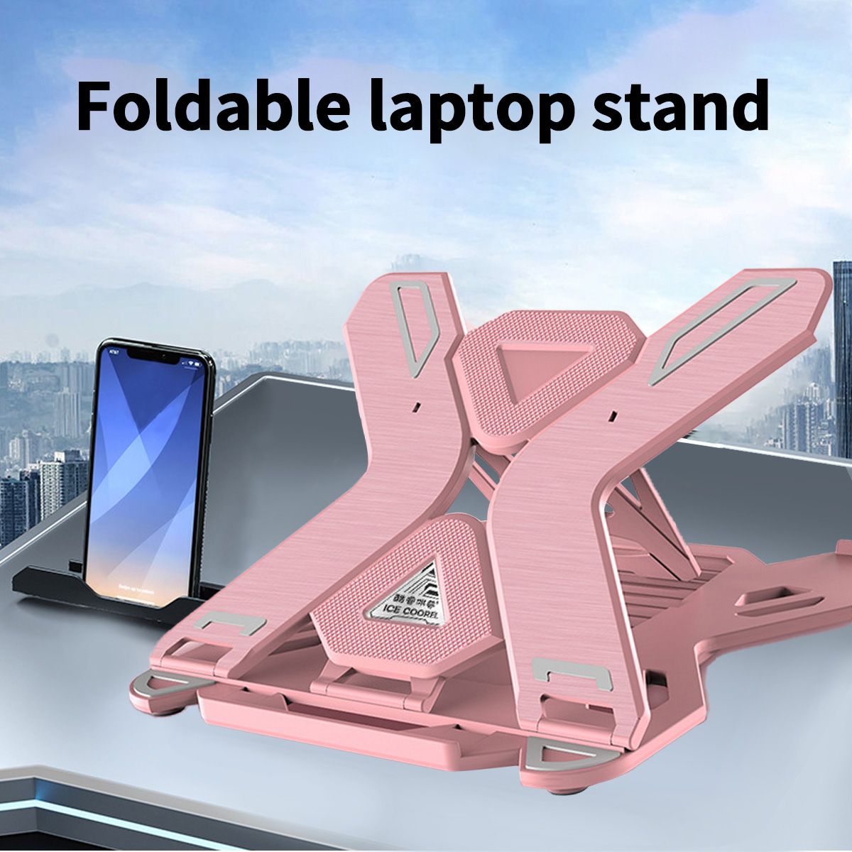 E5 Laptop Stand Pink Lift Lazy Man Bracket Cushion Stability Base Cooling Stand With Mobile Phone Stand Ergonomics
