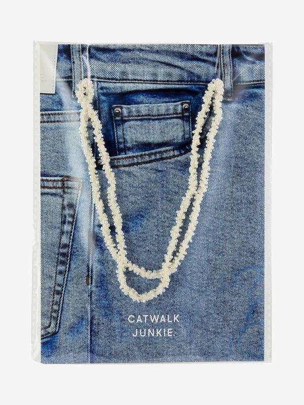 BEADED CORD white