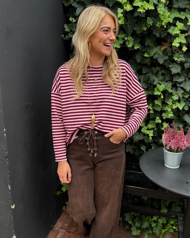 JOLIE STRIPED LONGSLEEVE pink/bordeaux