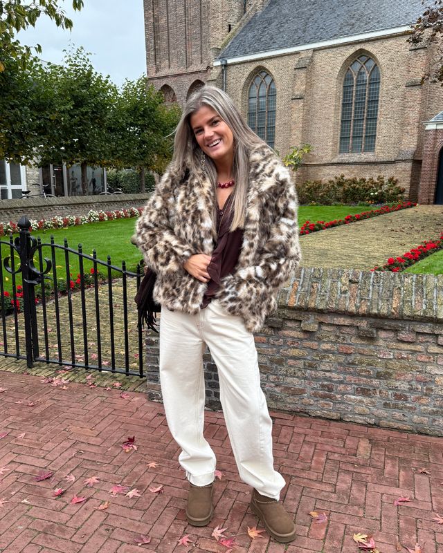 FAUX-FUR JACKET leopard