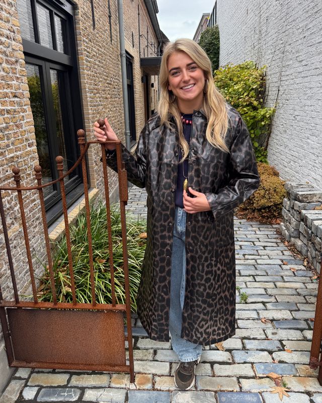 LONG TRENCHCOAT leopard