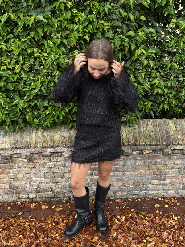 VELVET BLOUSE black