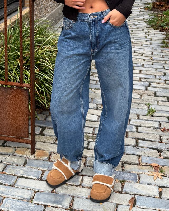 ROBIN HIGH RISE BARREL FIT blue