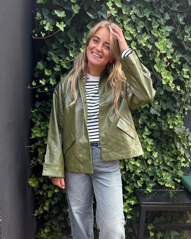 VEGAN LEATHER JACKET green