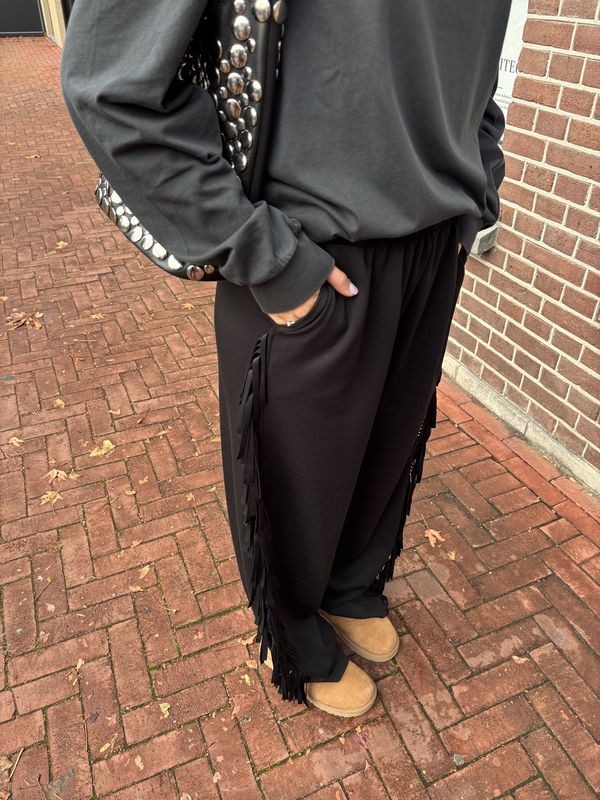 JOGGING FRANJE PANTS black