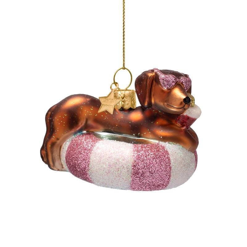VONDELS ORNAMENT DOG ON POOL multicolor
