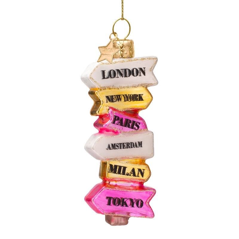 VONDELS ORNAMENT CITY DIRECTION SIGN multicolor