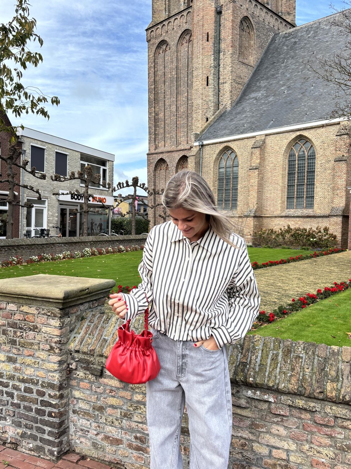 Blouse met tuck in effect