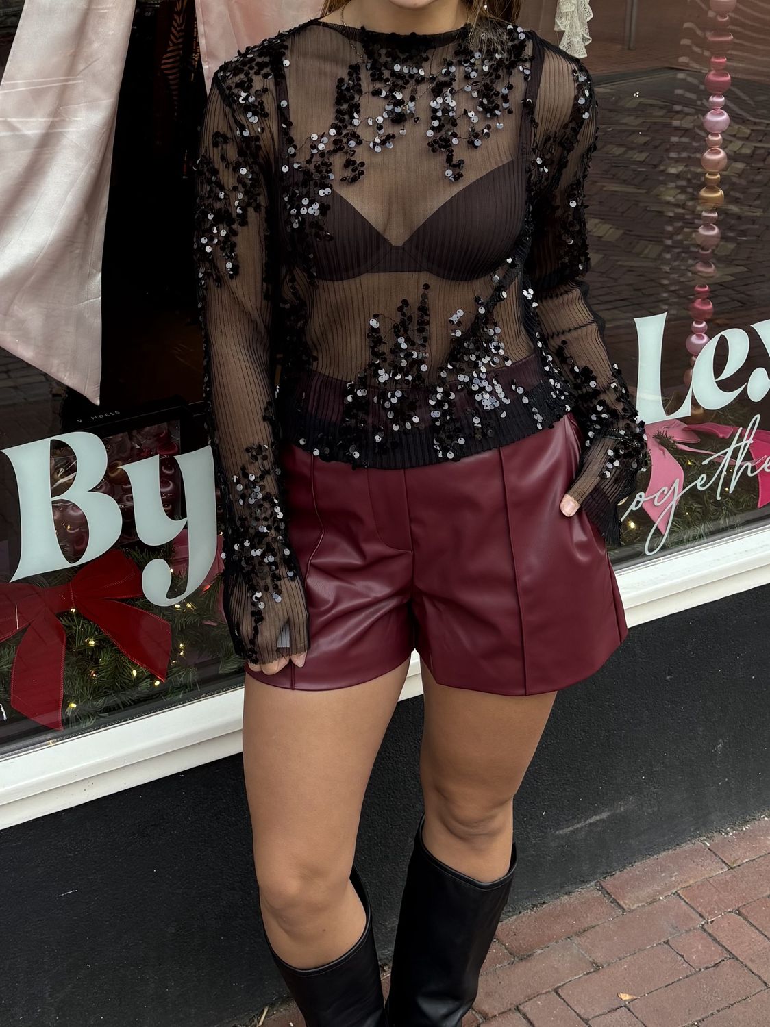 Silvia leather short