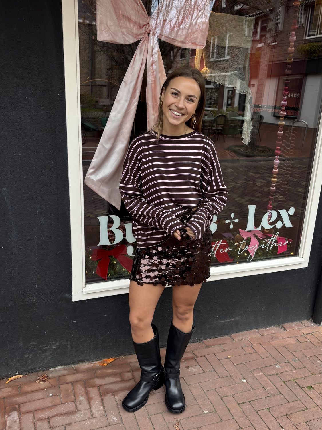 Lovi longsleeve pink/brown