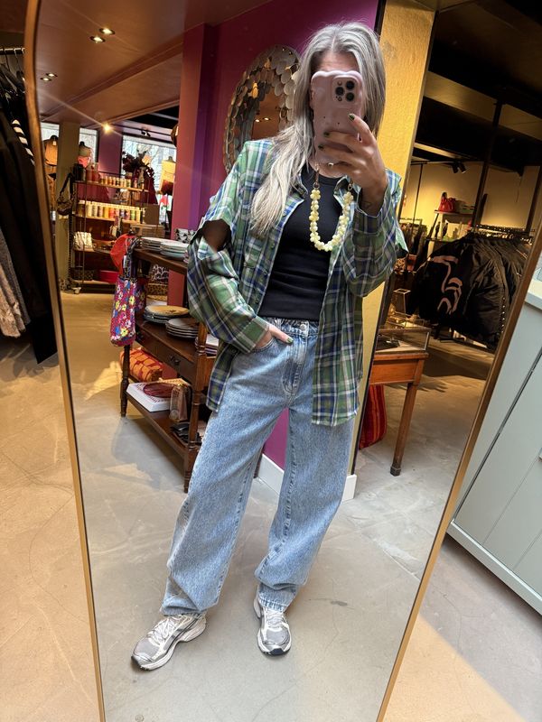 Maeve check blouse green