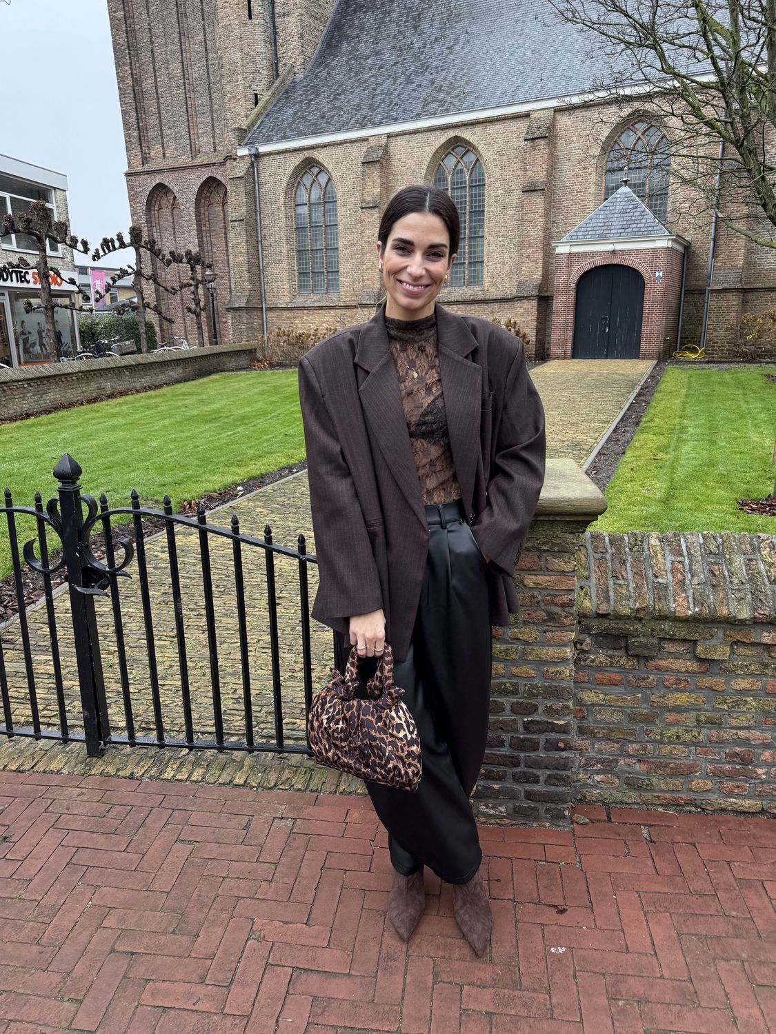 Saint blazer striped coffee