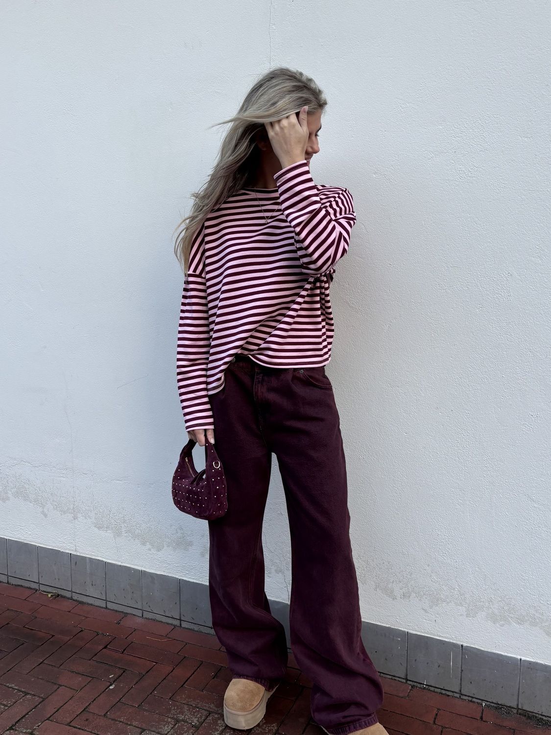 Lovi longsleeve pink/burgundy