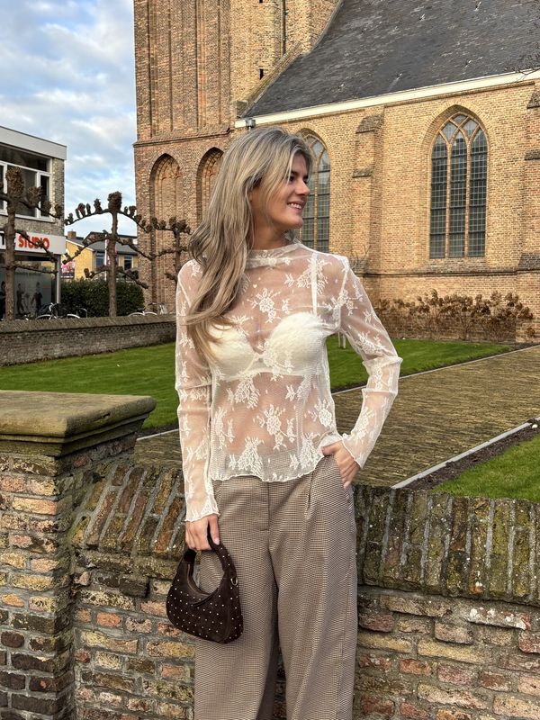 Celeste lace top beige