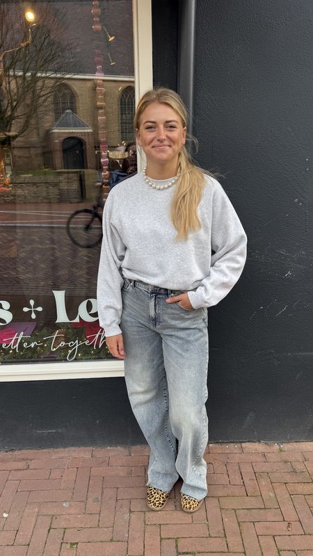 Graphic sweater grey melange