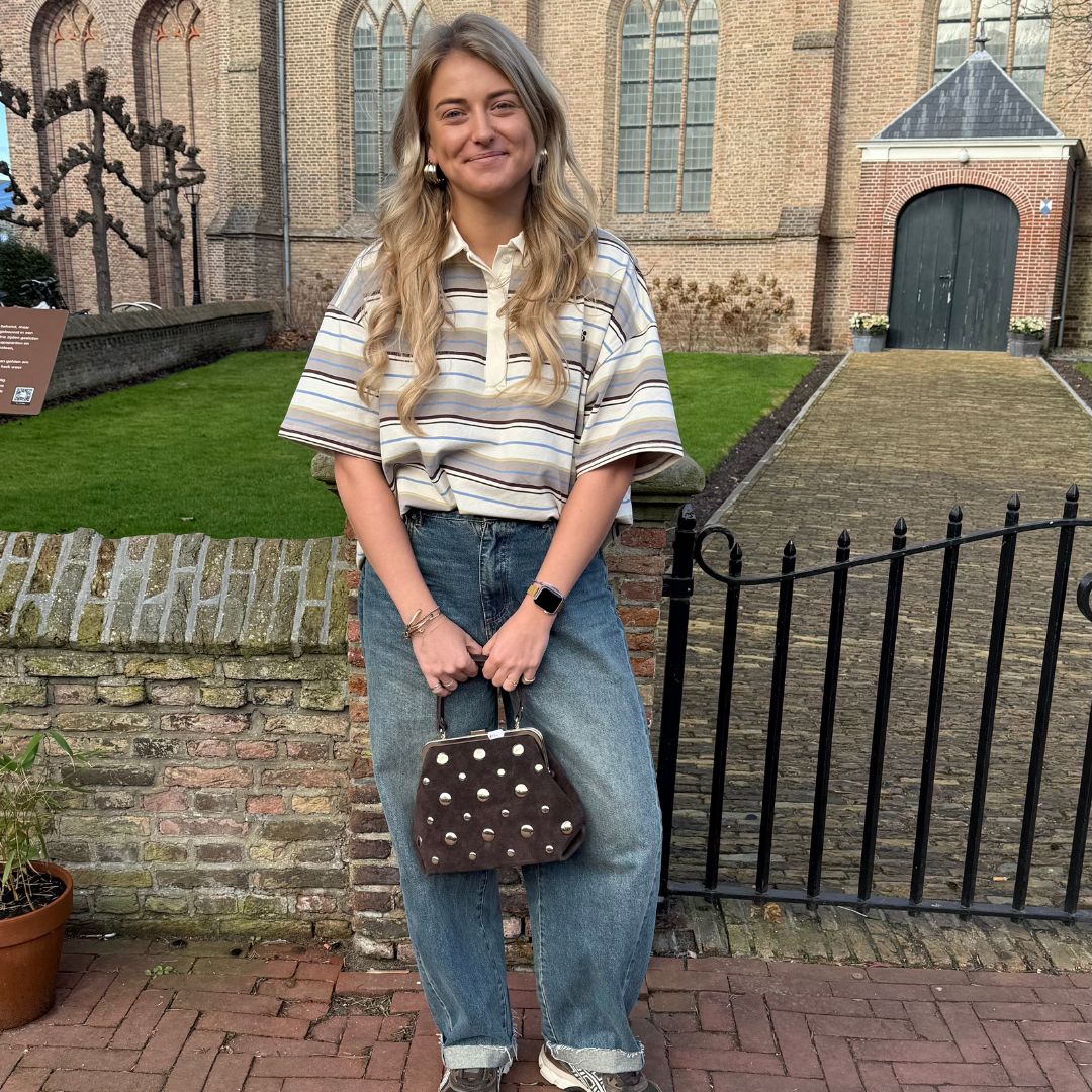 Pils oversized striped polo shirt