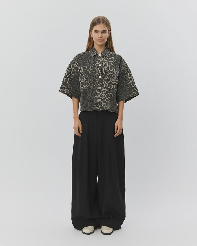 Aline denim shirt - Light brown leopard