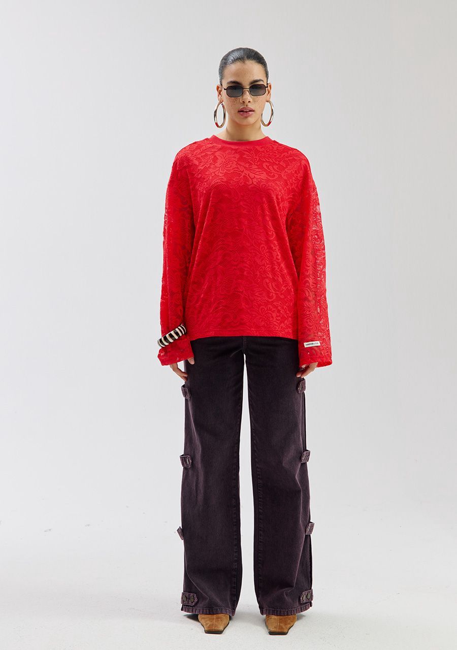 Elana longsleeve - Poppy red