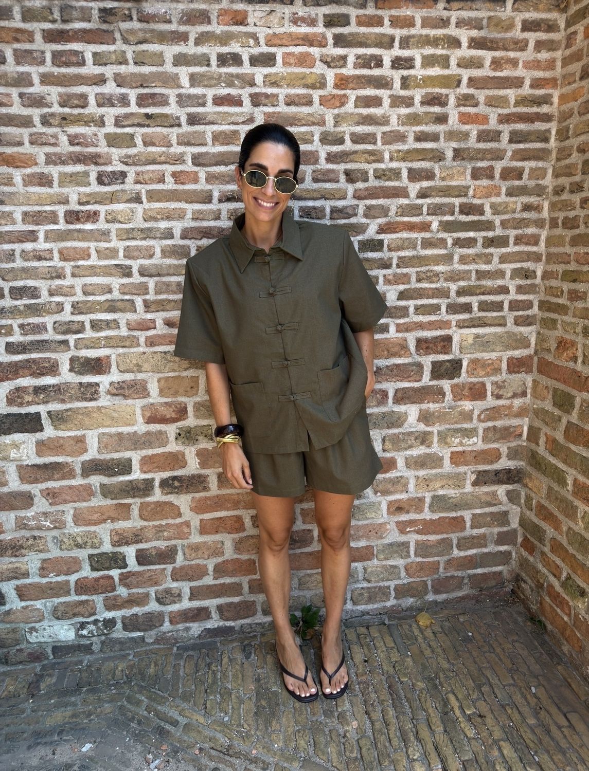 Sally tweedelige set - khaki