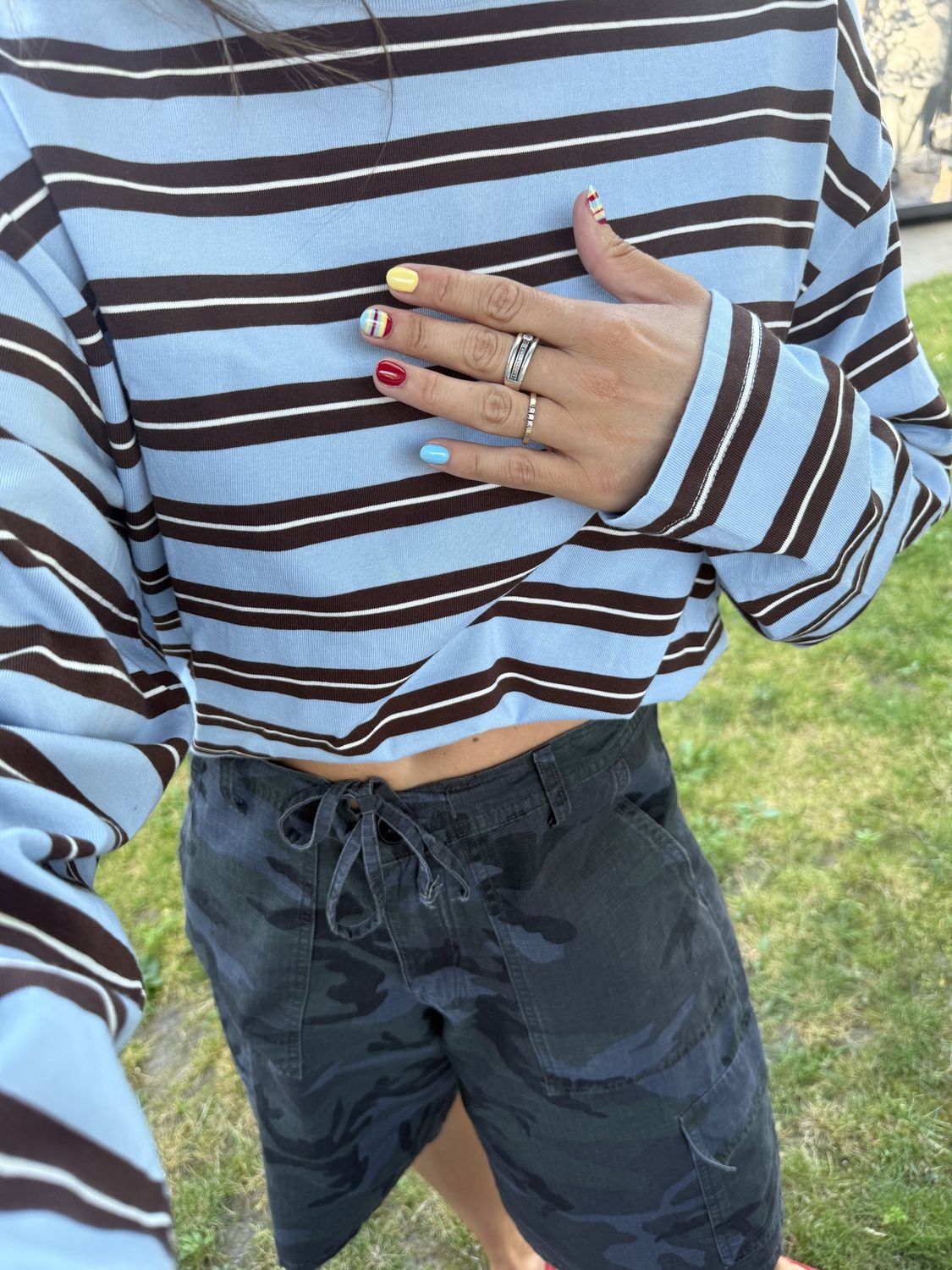 Striped longsleeve - brown/blue