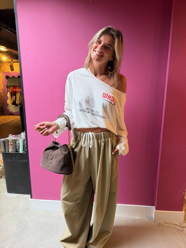 WHWH Off shoulder longsleeve - white