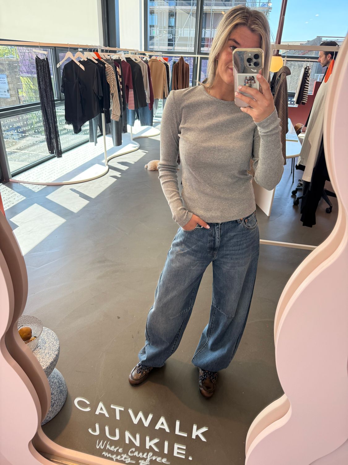 Rib longsleeve - grey melange