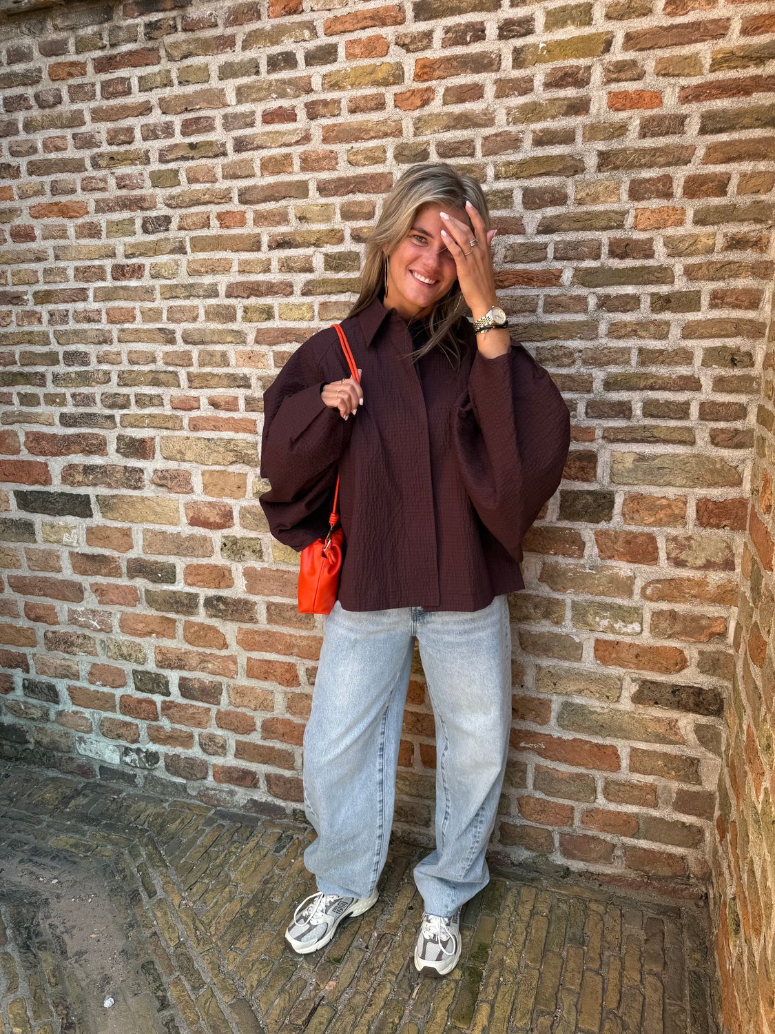 Check jacket - plum